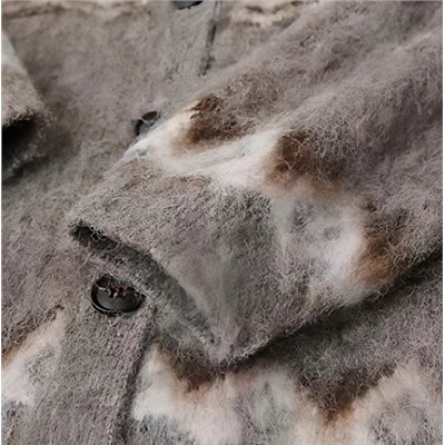 Свободный однобортный свитер-кардиган