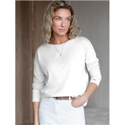 Базовый лонгслив из премиального хлопка с эластаном