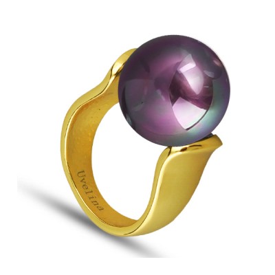 Кольцо (Майорка 16мм бургунди хамелеон; покрытие золото), Есть комплект