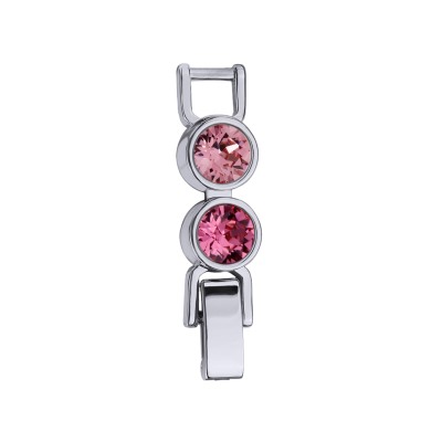 Удлинитель Теннис 2см (кристаллы SW розовые микс 6мм; покрытие родий)