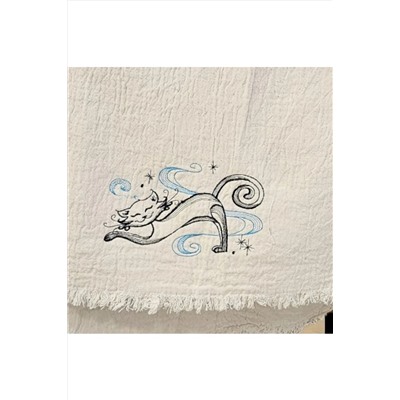 shules collection SEVİMLİ YUMMY TEMBELLIKLE  Nakişli Özel Tasarim  Müslin Peştemal, Plaj Havlusu, Banyo Havlusu