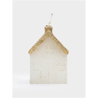 Свеча, 10 см, белая/шампань, Домик, Townlet