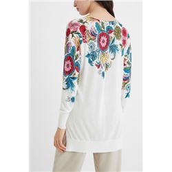 Jersey de punto largo flores