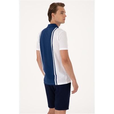 Erkek Regular Fit Beyaz Polo Yaka Fermuarlı Tişört