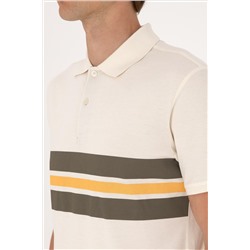 Erkek Regular Fit Krem Polo Yaka Tişört