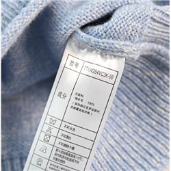 Женский милый шерстяной свитер толстой вязки с подвернутым краем