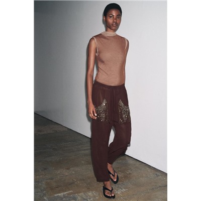 TULLE HIGH NECK T-SHIRT