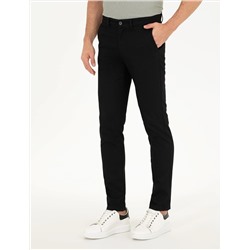 Siyah Slim Fit Kanvas Pantolon