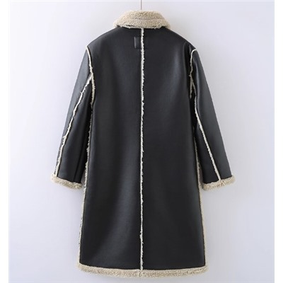 Женское повседневное теплое искусственное меховое пальто