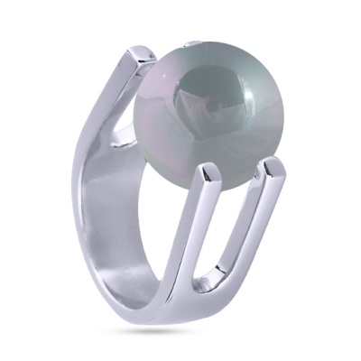 Кольцо (Майорка 14мм голубая; покрытие родий), Есть комплект