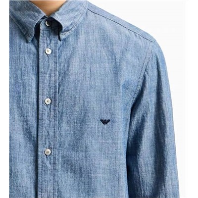 Мужская джинсовая рубашка  ЭМПОРИО АРМАН*И