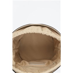 Bolso saco de rafia y piel St Tropez Beige y gris claro