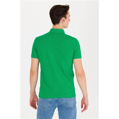 Erkek Elma Yeşili Basic Polo Yaka Tişört