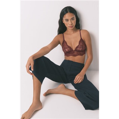 Bralette encaje espalda especial vino