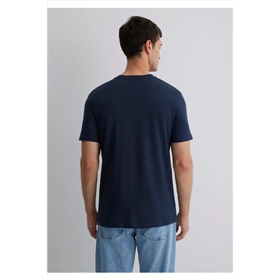Mavi Logo Baskılı Lacivert Tişört Slim Fit / Dar Kesim 065781-28417