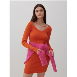 Strickkleid mit Gestreifter Struktur