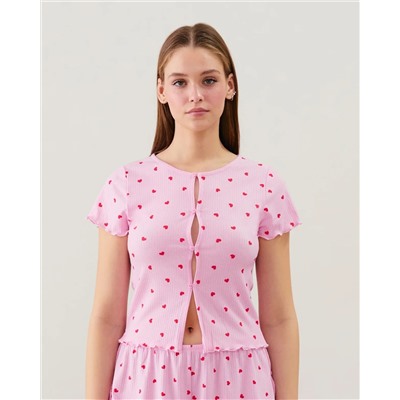 Top de jersey estampado