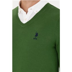 Erkek Yeşil Basic Kazak