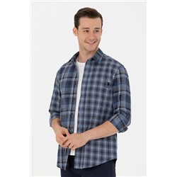 Erkek Mavi Uzun Kollu Gömlek