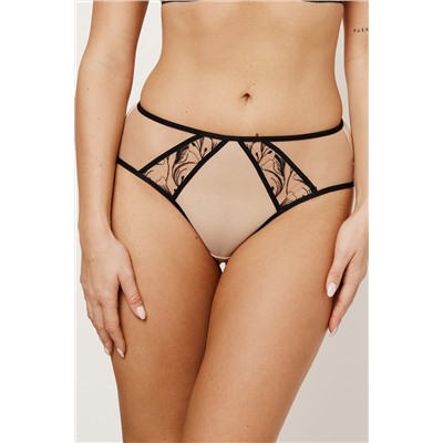 REBECCA BEIGE/BLACK Mini Трусы бразильяно SUBTILLE