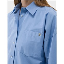 Açık Mavi Oversize Uzun Kollu Gömlek