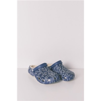 Zapatillas casa zueco forrado flores