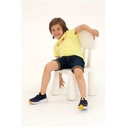 Çocuk Açık Sarı Bisiklet Yaka Tişört