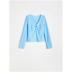 Bluse aus Strukturstoff