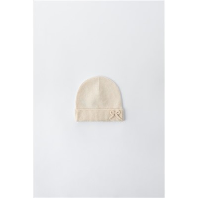 KNIT HAT WITH BOW