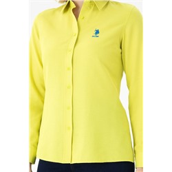 Kadın Neon Sarı Uzun Kollu Basic Gömlek