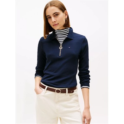 Long-Sleeve Zip Slim Fit Polo