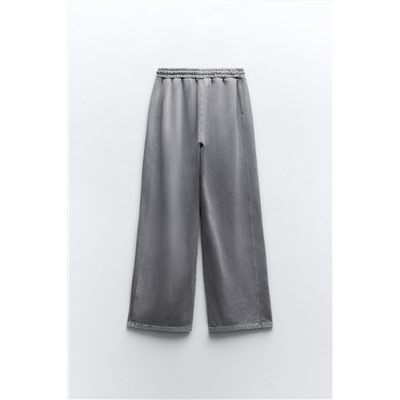 WIDE-LEG PLUSH TROUSERS