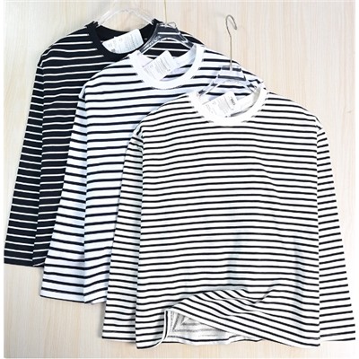 Женская классическая полосатая хлопковая футболка MODI*S