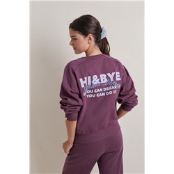 Sudadera corta felpa vino