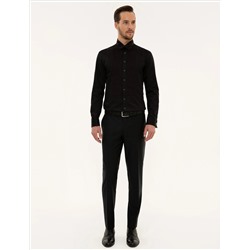 Siyah Slim Fit Smokin Gömlek