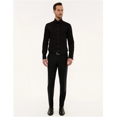 Siyah Slim Fit Smokin Gömlek