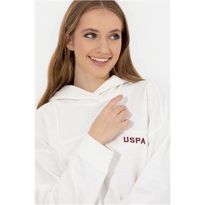 Kadın Ekru Kapüşonlu Sweatshirt