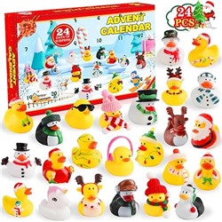 Christmas Advent Calendar 2025 for Kids 24 Days Christmas Countdown Calendar with Rubber Ducks Bath Toys Xmas Party Favors Fun Toys Gifts for Kids Boys Girls Toddlers Children Teens Friends Xmas