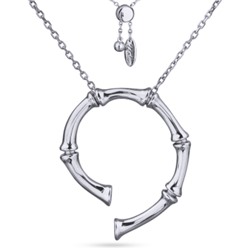 Кулон Бамбук (покрытие родий) 70см, Есть комплект