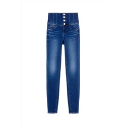 Vaquero slim fit de tiro alto Azul claro