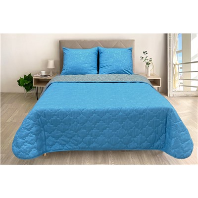 Комплект постельного белья с одеялом New Style КМ-030 голубой-серый