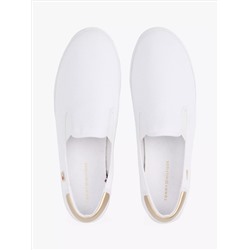 Metallic Heel Canvas Slip-On Sneaker