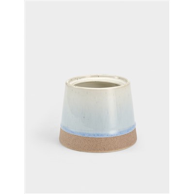 Сахарница, 9,5 см, 260 мл, керамика, бежево-голубая, в крапинку, Azurro