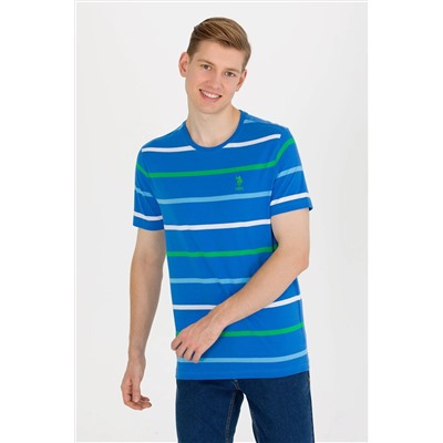 Erkek Saks Bisiklet Yaka Tişört