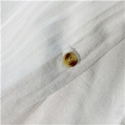 Белая хлопковая рубашка поло на пуговицах