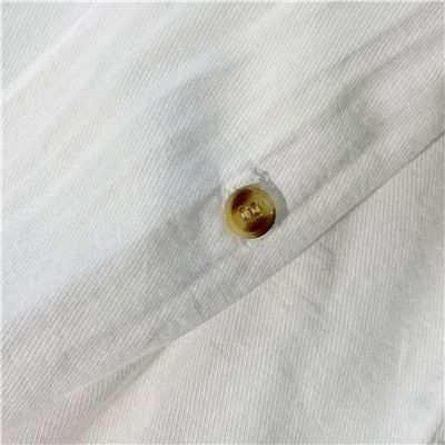 Белая хлопковая рубашка поло на пуговицах