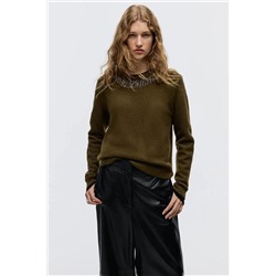 Экстравагантный  свитер с декоративной бахромой из бисера Н*М