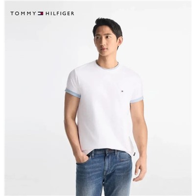 Мужская повседневная хлопковая футболка Tommy Hilfige*r  ОРИГИНАЛ!