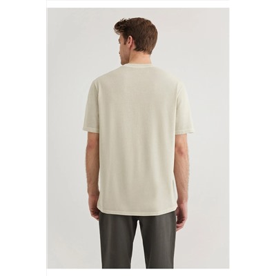 Mavi Bej Tişört Loose Fit / Bol Rahat Kesim 0612553-70322