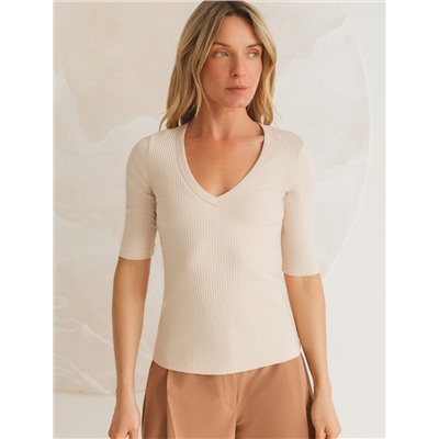 Джемпер из трикотажа в широкий рубчик